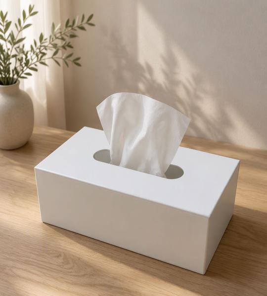 Modern Acrylic Tissue Box with Side Drawer