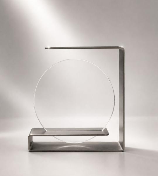 Round Steel Trophy with Clear Acrylic