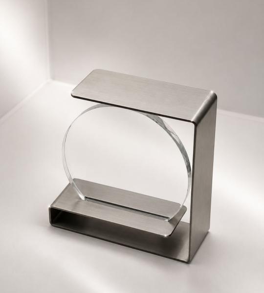 Round Steel Trophy with Clear Acrylic