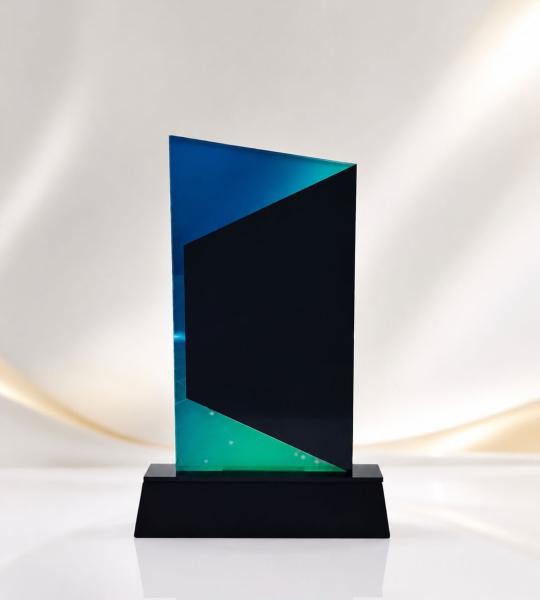 UV Printed Acrylic Trophy with Wooden Base