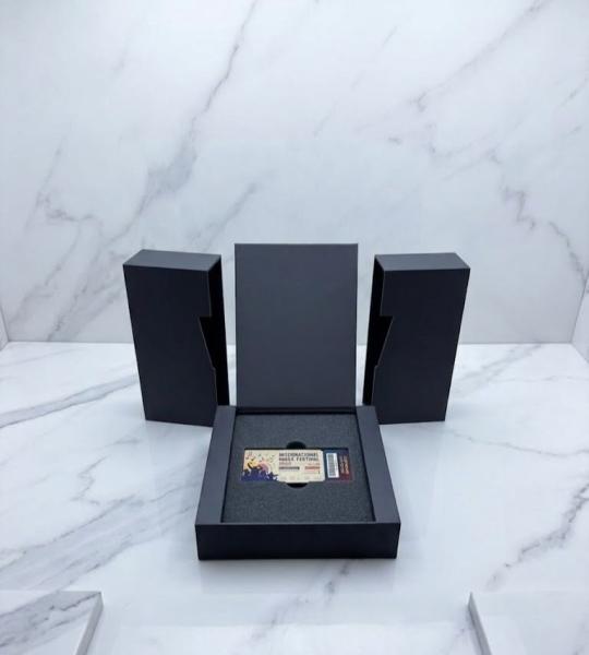 Luxury Grey Board Box with Innovative Opening Design